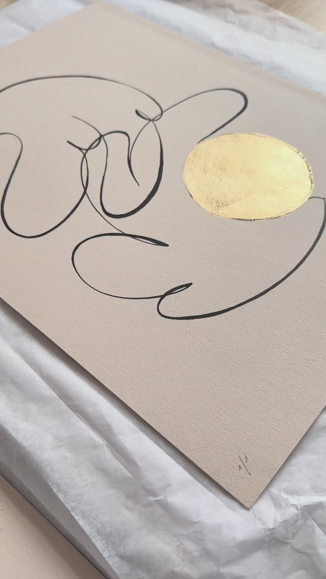 œuvre d’art singulière minimaliste colombe en encre de Chine pièce unique haut de gamme univers poétique