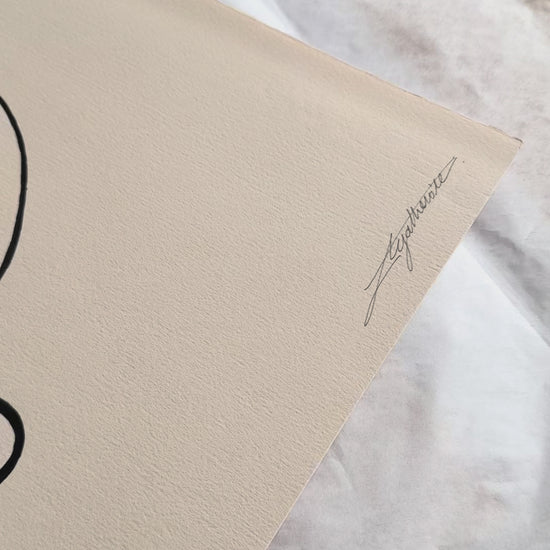 œuvre d’art moderne fait main colombe minimaliste en encre de Chine galerie d’art à Paris univers poétique